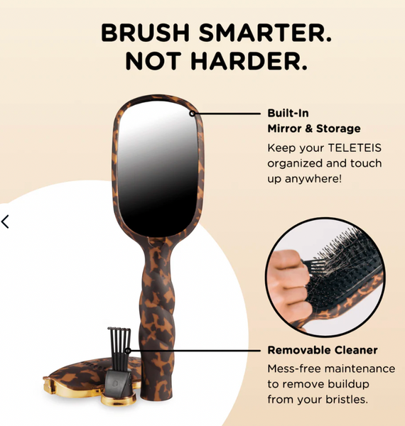Teleties Boar Hairbrush Leopard Full Size