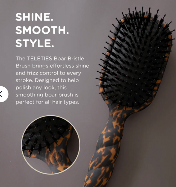 Teleties Boar Hairbrush Leopard Full Size