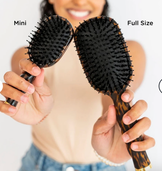 Teleties Boar Hairbrush Leopard Mini