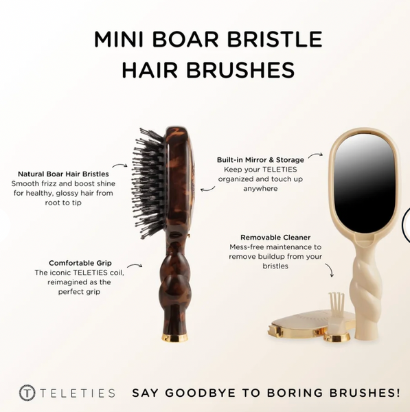 Teleties Boar Hairbrush Leopard Mini