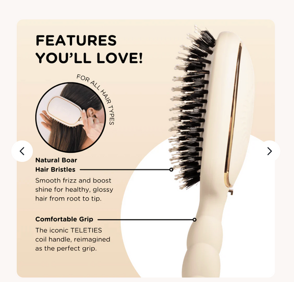 Teleties Boar Tan Hair Brush Full Size