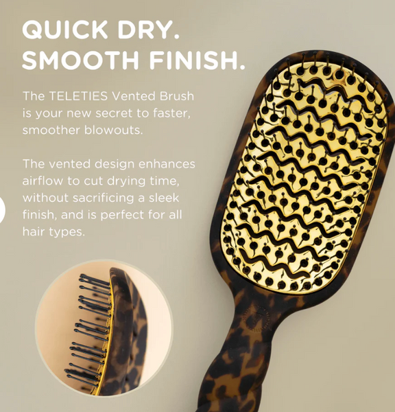 Teleties Vented Tortoise Hair Brush Full Size