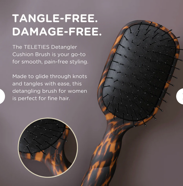 Teleties Detangler Hair Brush Fine Hair Tortoise