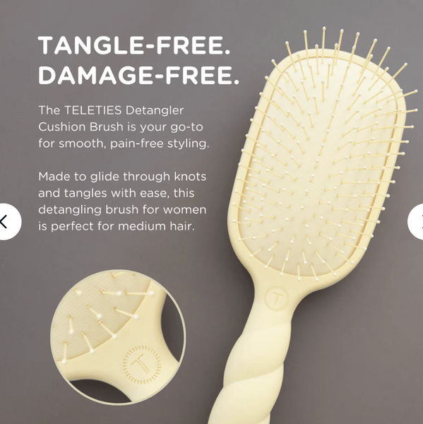 Teleties Detangler Hair Brush for Medium Hair Tan