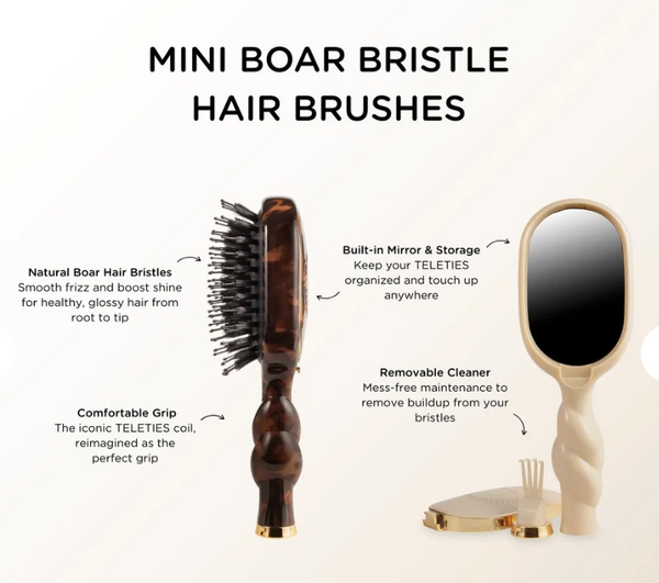 Teleties Mini Boar Hair Brush Tan