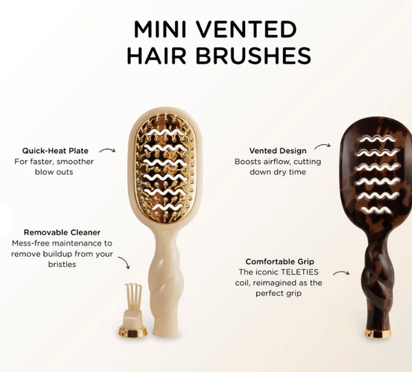 Teleties Mini Vented Hair Brush Tortoise